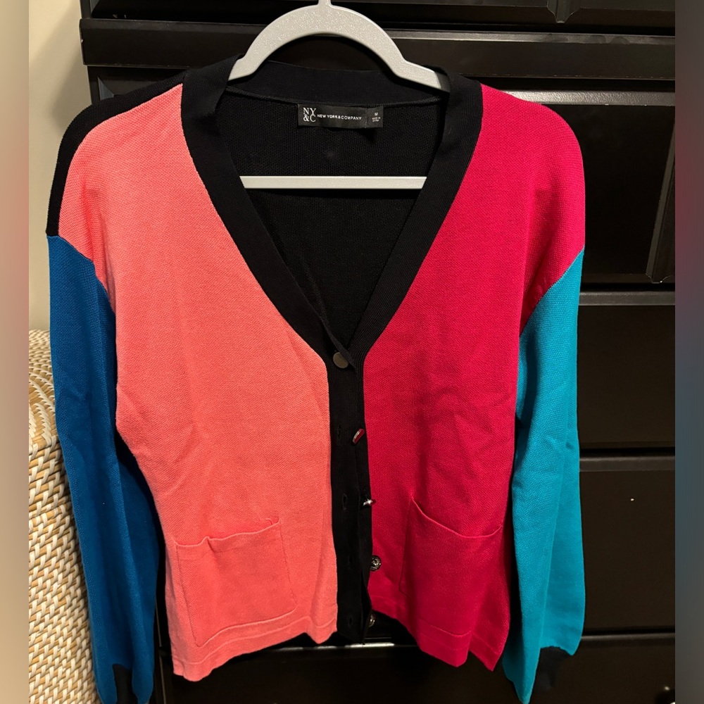 Color block cardigan